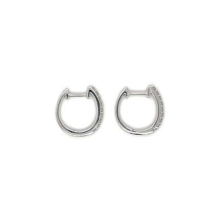 18ct White Gold Diamond Hinged Hoop Earrings