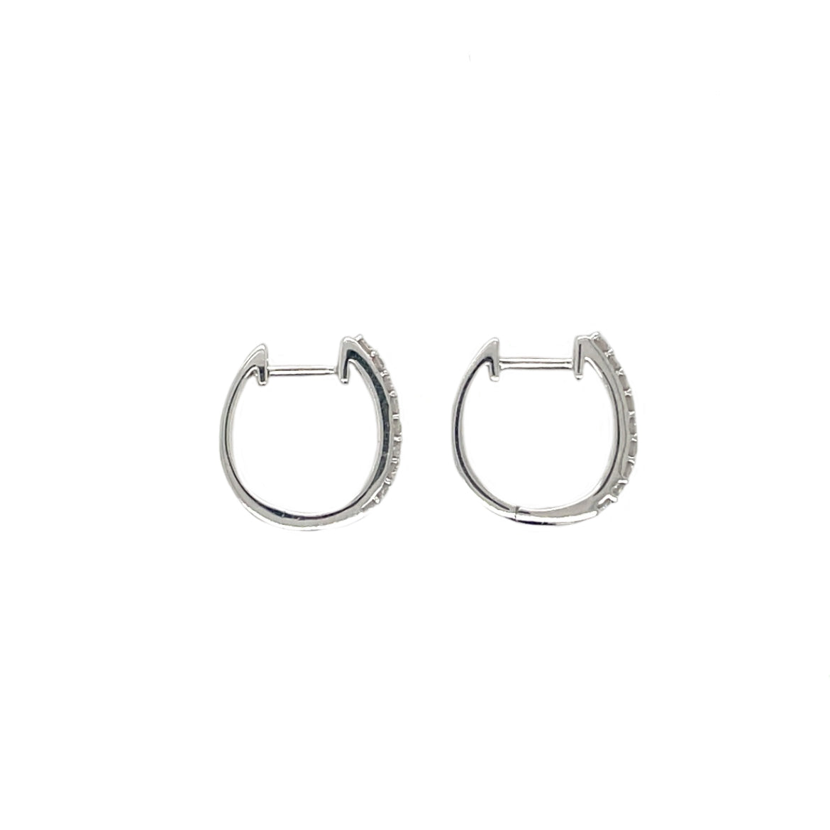 18ct White Gold Diamond Hinged Hoop Earrings