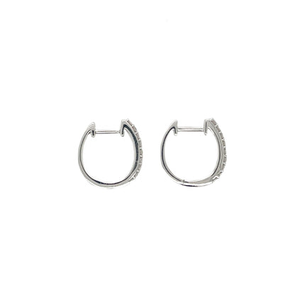 18ct White Gold Diamond Hinged Hoop Earrings