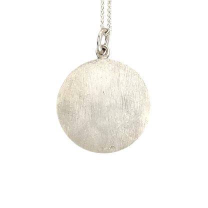 Silver St Christopher Pendant (27mm) & Chain (16-18")