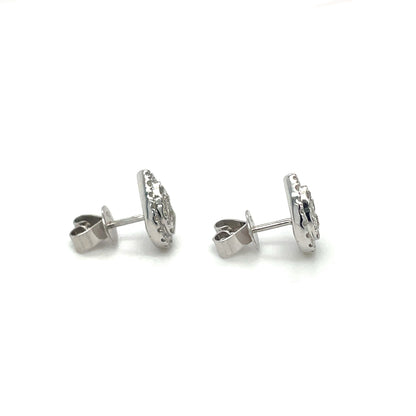 18ct White Gold Diamond Cluster Pear Stud Earrings