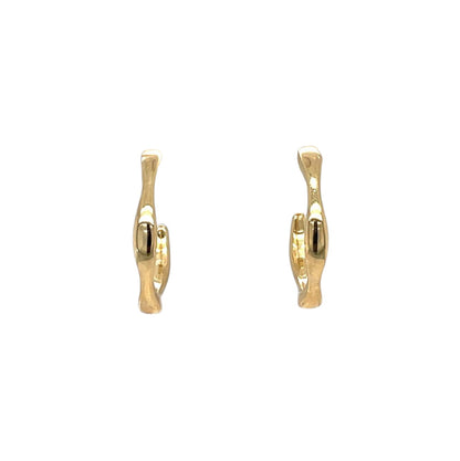 9ct Yellow Gold Wavy Hoop Earrings
