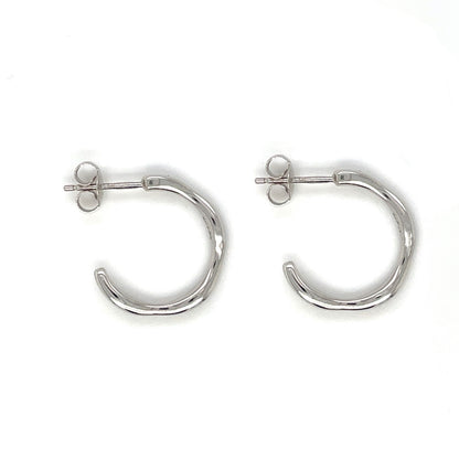 9ct White Gold Wavy Hoop Earrings