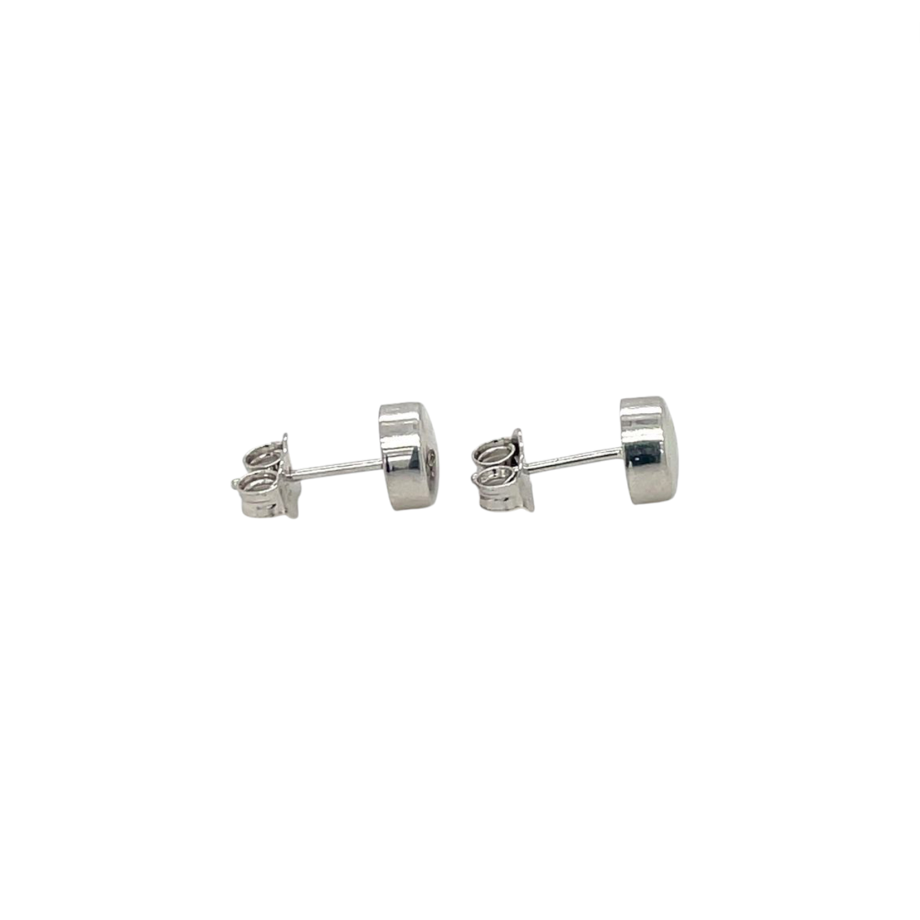 9ct White Gold Circle Stud Earrings