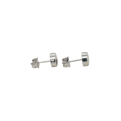 9ct White Gold Circle Stud Earrings