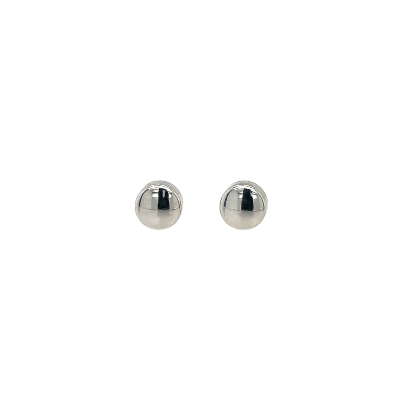 9ct White Gold Circle Stud Earrings