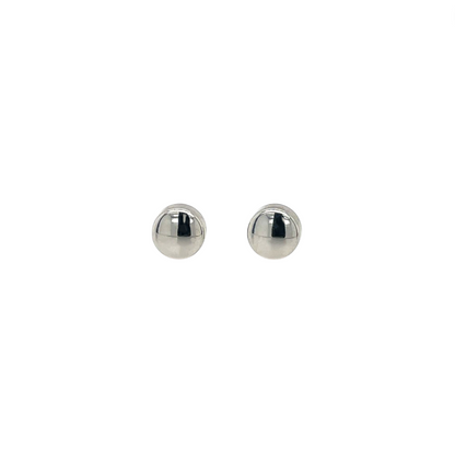 9ct White Gold Circle Stud Earrings