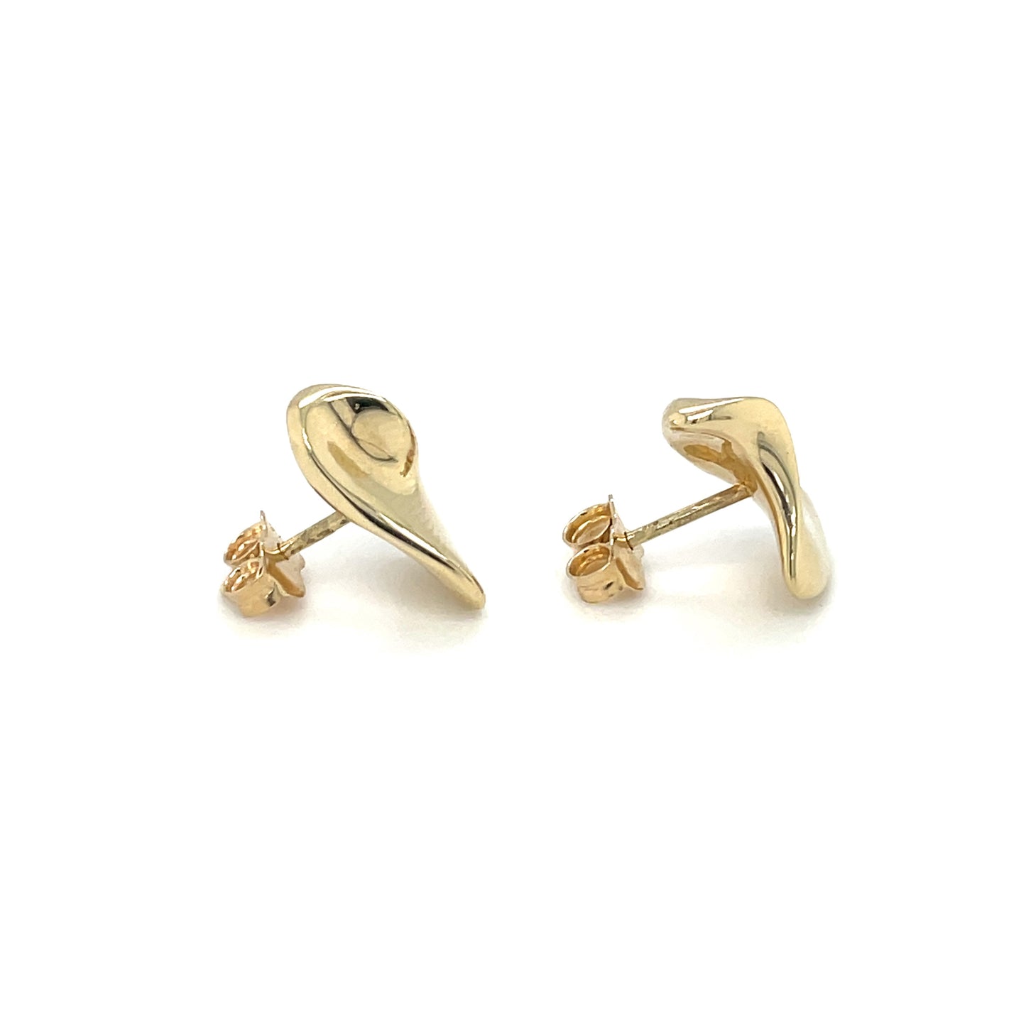 9ct Yellow Gold Wave Stud Earrings