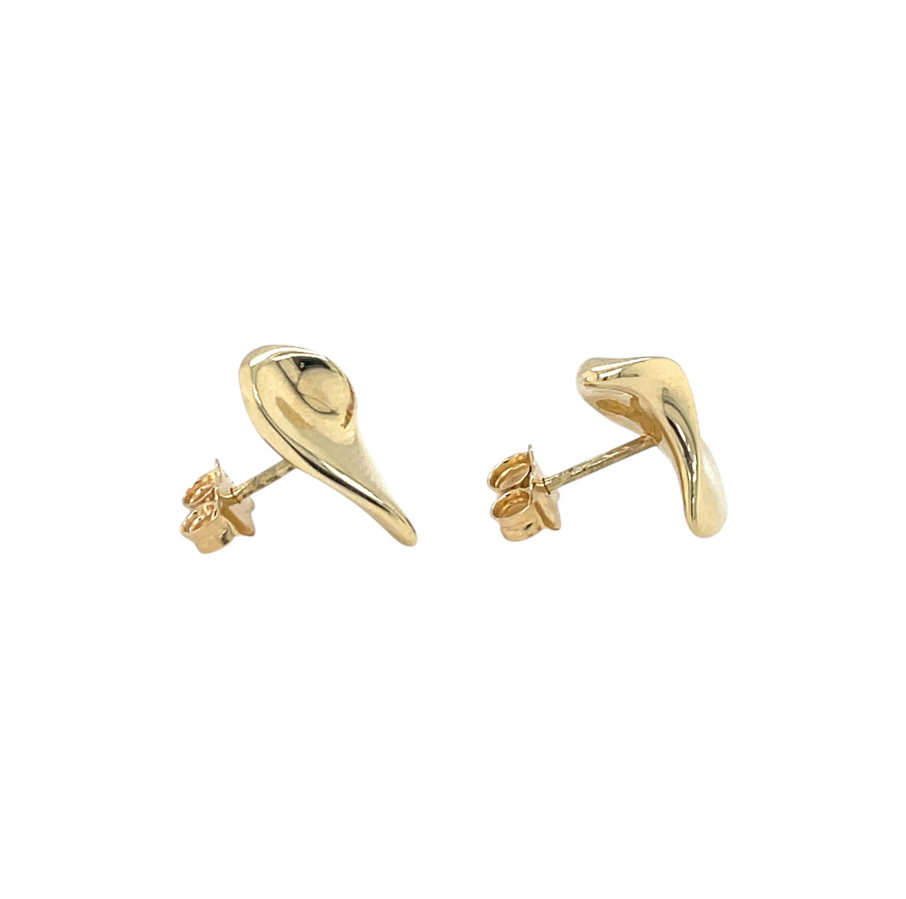 9ct Yellow Gold Wave Stud Earrings