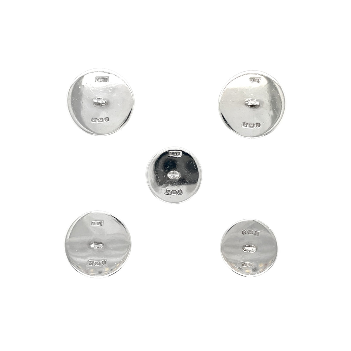 Silver Set of Round Shirt Buttons (x5)