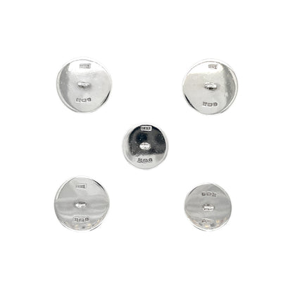 Silver Set of Round Shirt Buttons (x5)