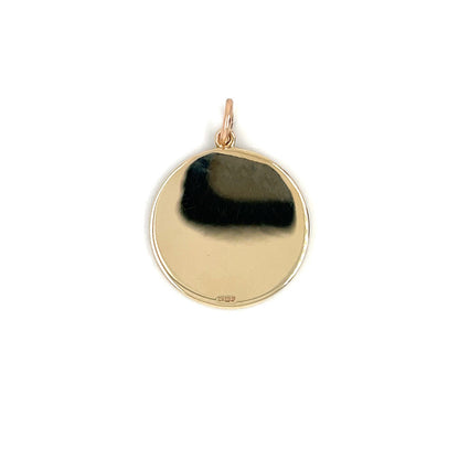 9ct Yellow Gold Round Charm Pendant (20mm)