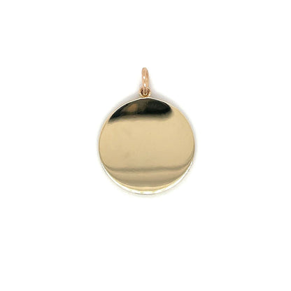 9ct Yellow Gold Round Charm Pendant (20mm)