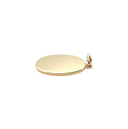 9ct Yellow Gold Oval Charm Pendant (18x12mm)