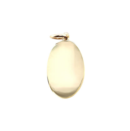 9ct Yellow Gold Oval Charm Pendant (18x12mm)