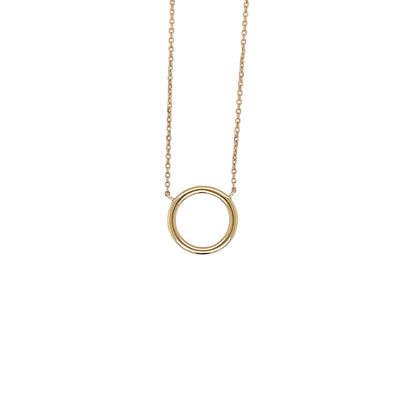 18ct Yellow Gold Diamond Circle Necklace (16-18")