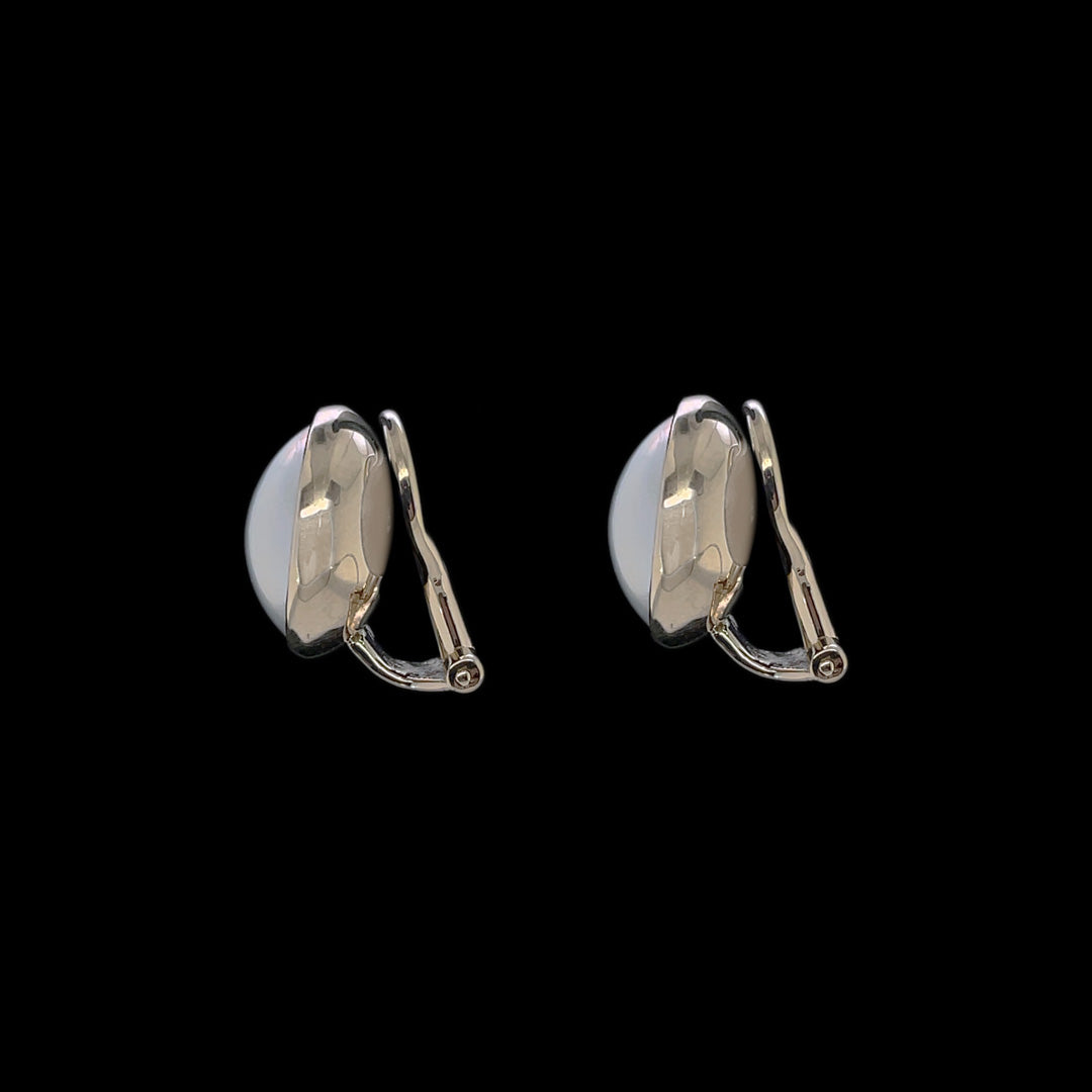 Yellow Gold Pearl Clip Earrings