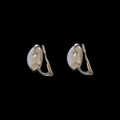 Yellow Gold Pearl Clip Earrings