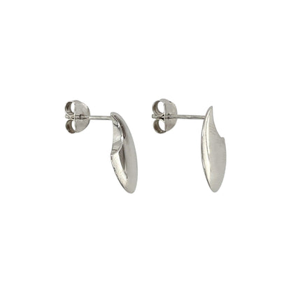 Silver Oval Stud Earrings