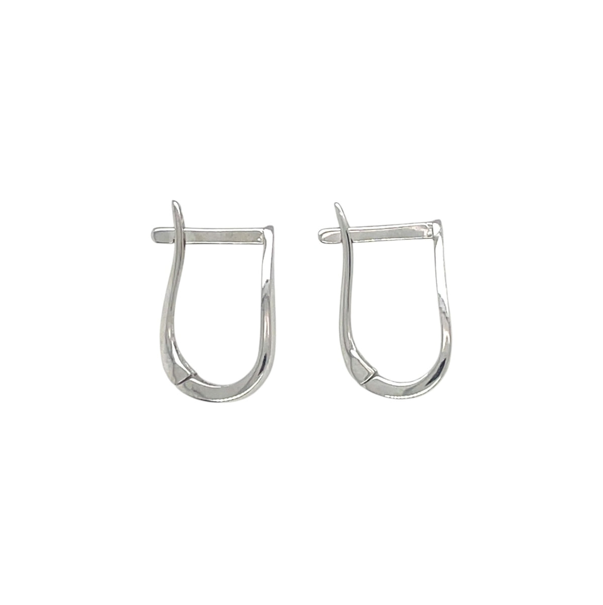 9ct White Gold Stirrup Silhouette Hoop Earrings
