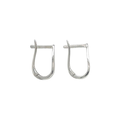 9ct White Gold Stirrup Silhouette Hoop Earrings