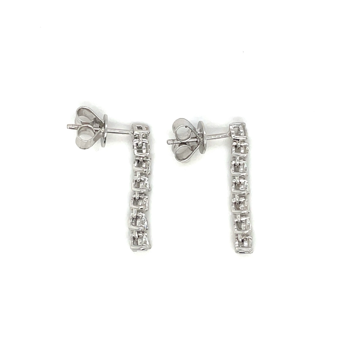 18ct White Gold Flexible Diamond Drop Earrings