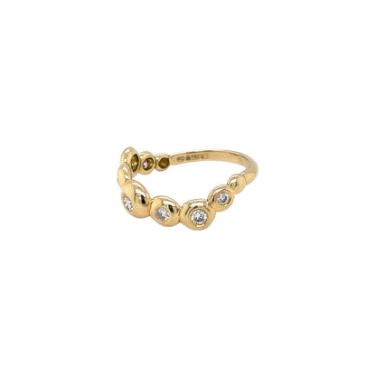 18ct Yellow Gold Diamond Wave Bubble Eternity Ring (M)