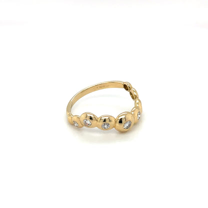 18ct Yellow Gold Diamond Wave Bubble Eternity Ring