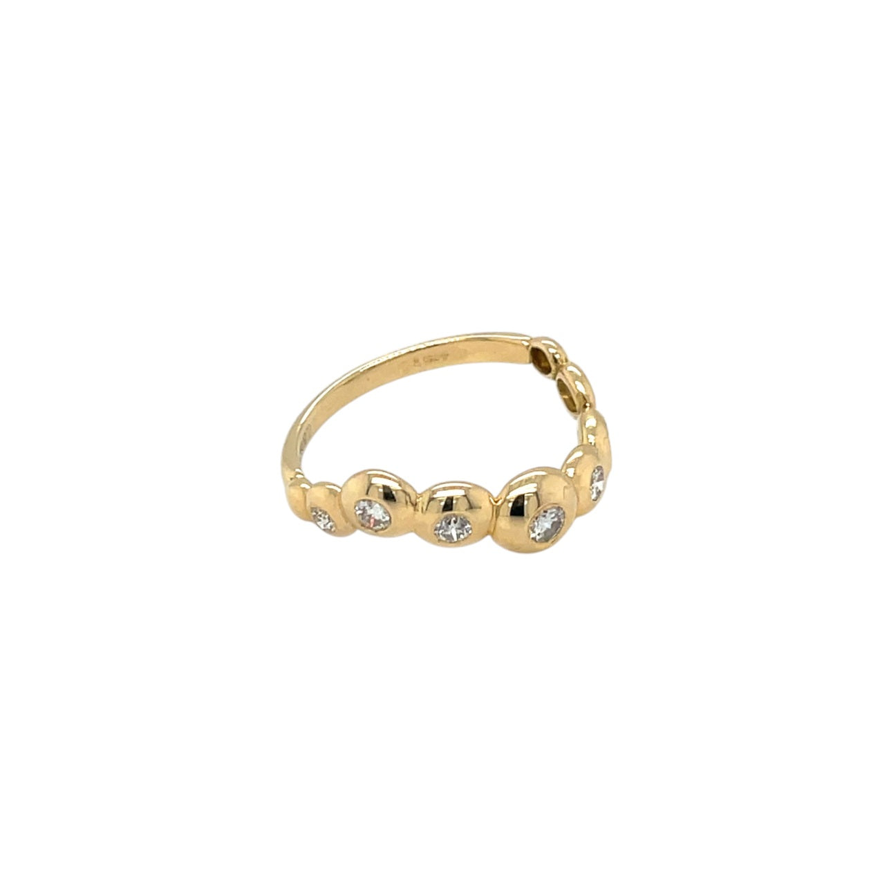 18ct Yellow Gold Diamond Wave Bubble Eternity Ring (M)