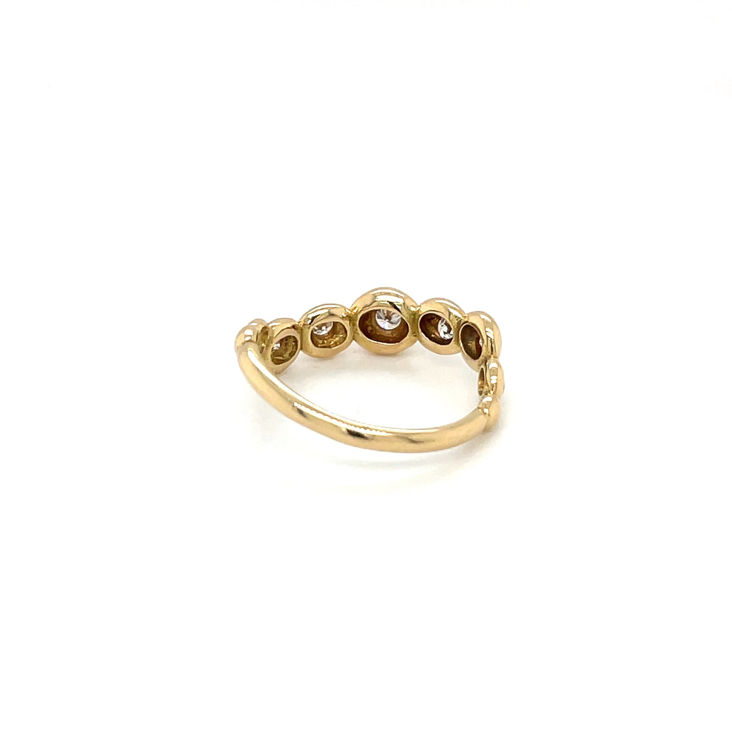 18ct Yellow Gold Diamond Wave Bubble Eternity Ring