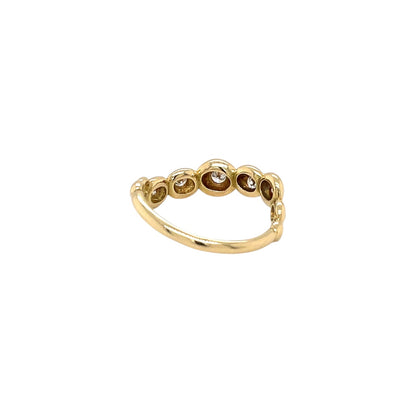 18ct Yellow Gold Diamond Wave Bubble Eternity Ring (M)