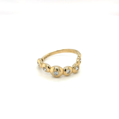 18ct Yellow Gold Diamond Wave Bubble Eternity Ring