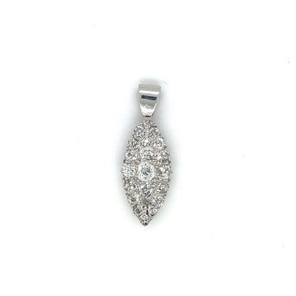 18ct White Gold Diamond Marquise Pendant