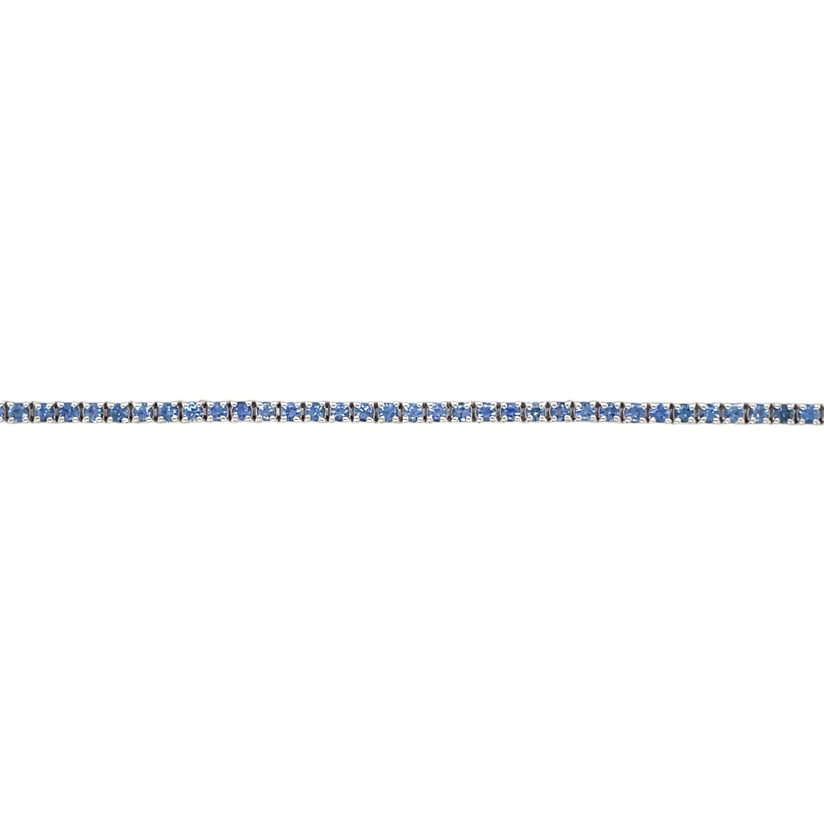 18ct White Gold Ceylon Sapphire Line Bracelet