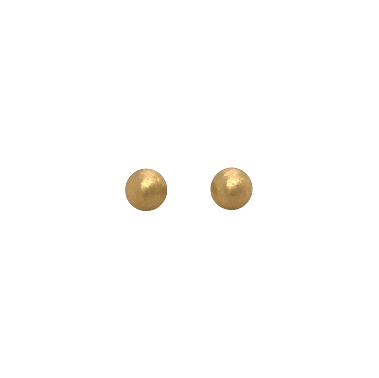 9ct Yellow Gold Satin Ball Stud Earrings (6mm)