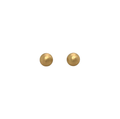 9ct Yellow Gold Satin Ball Stud Earrings (6mm)