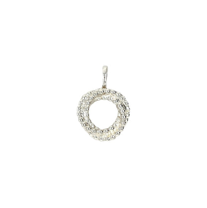 Silver Beaded Woolmark Knot Pendant & Chain  (16-18")