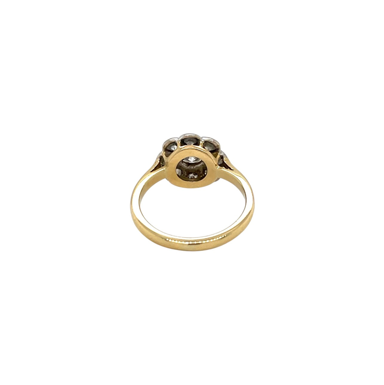 18ct Yellow & White Gold Diamond Flower Cluster Ring (H)