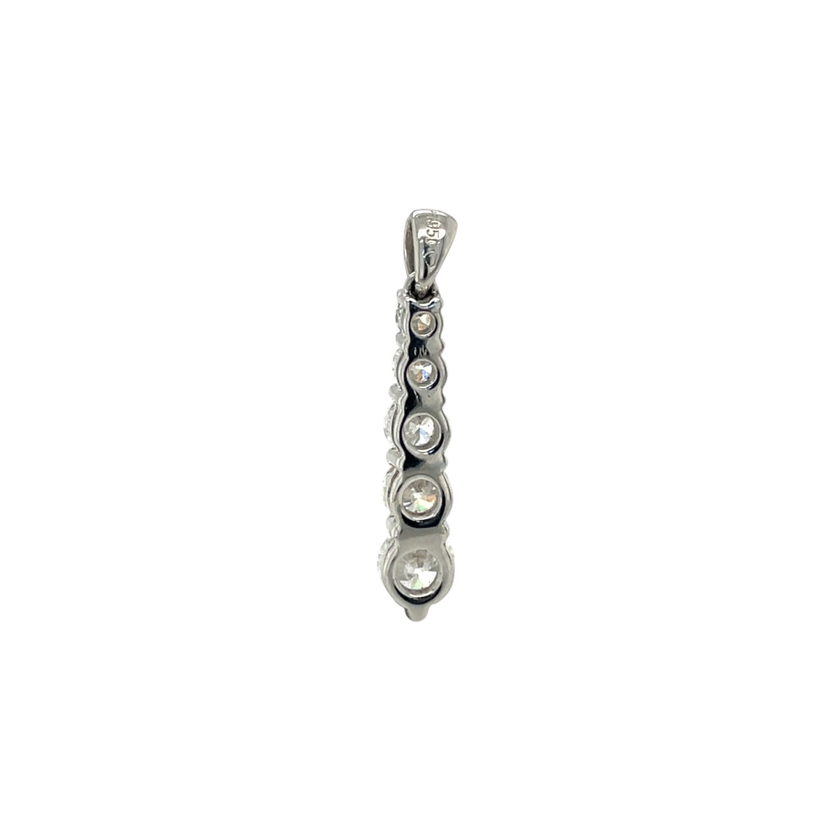 Platinum & Diamond Graduated Pendant