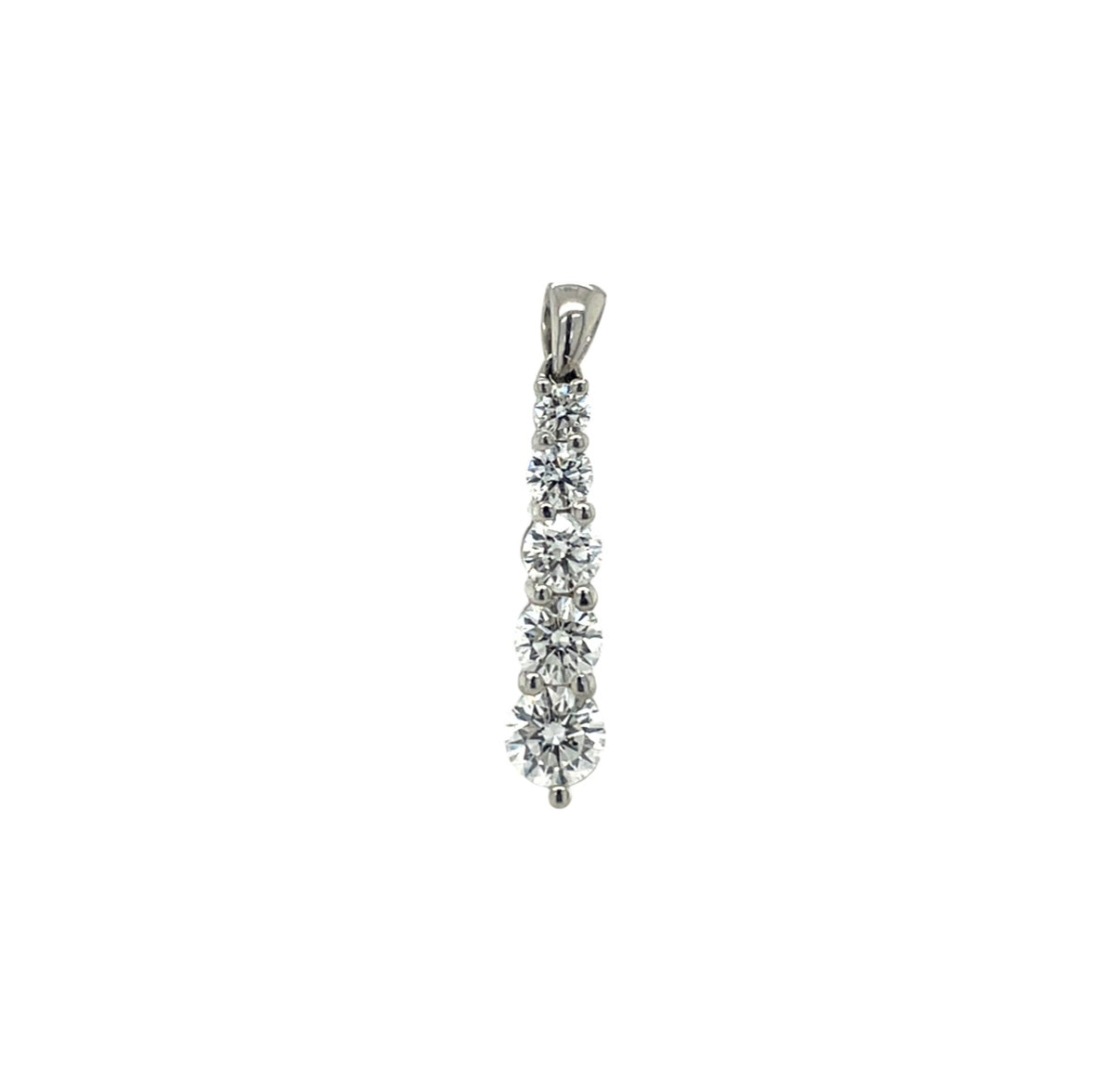Platinum & Diamond Graduated Pendant