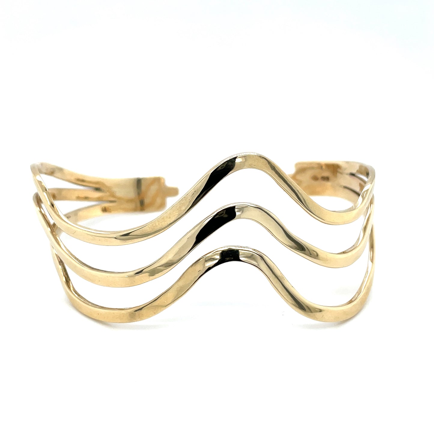 9ct Yellow Gold Wave Bangle