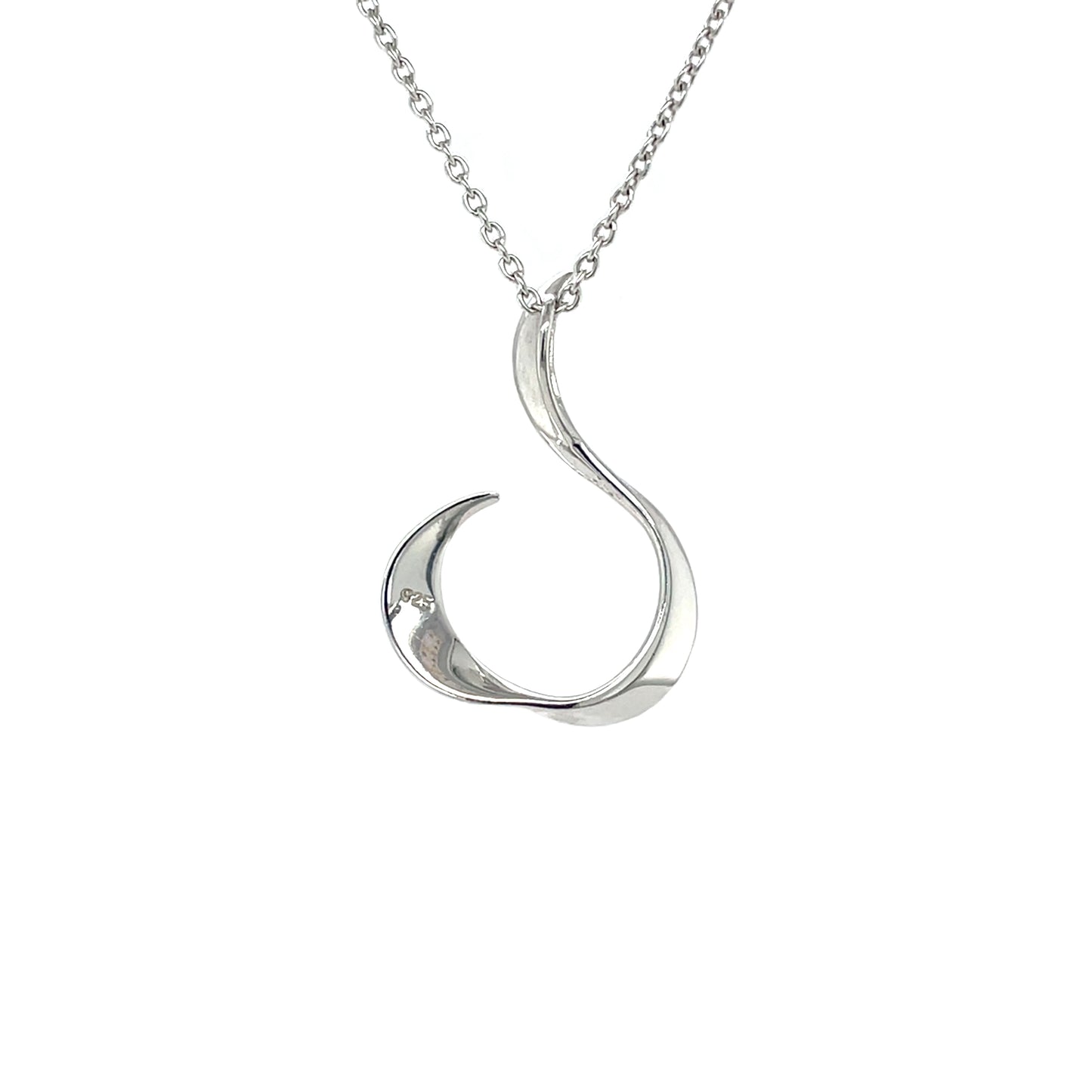 Silver Hook Pendant & Chain (18")