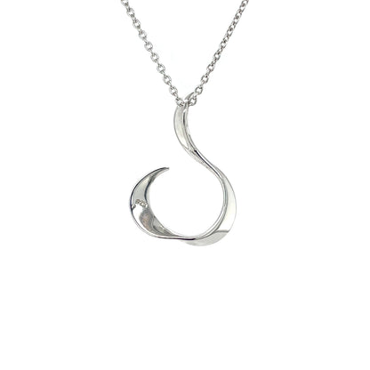 Silver Hook Pendant & Chain (18")