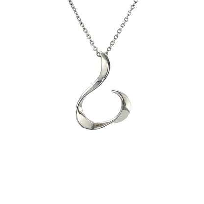 Silver Hook Pendant & Chain (18")
