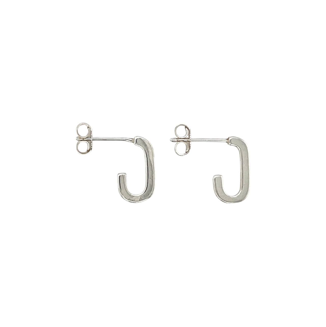 Silver Rectangular Hoops