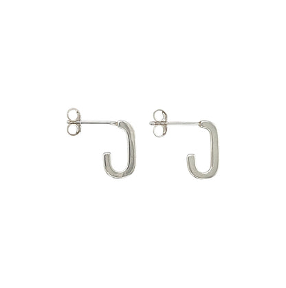 Silver Rectangular Hoops