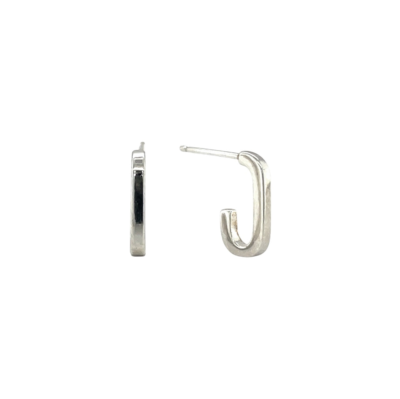 Silver Rectangular Hoops