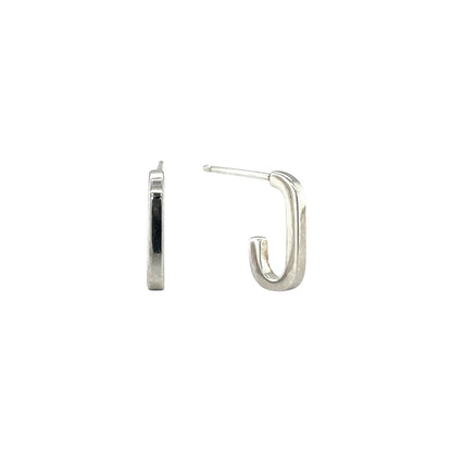 Silver Rectangular Hoops