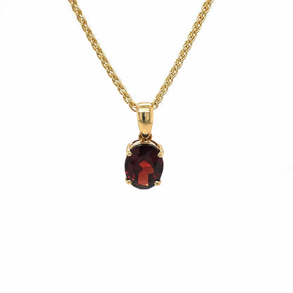 18ct Yellow Gold Garnet Pendant