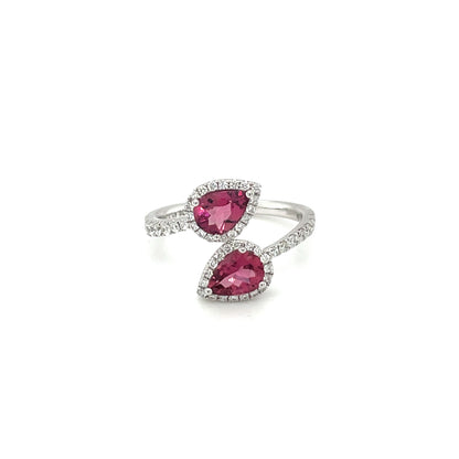 18ct White Gold PinkTourmaline & Diamond Ring